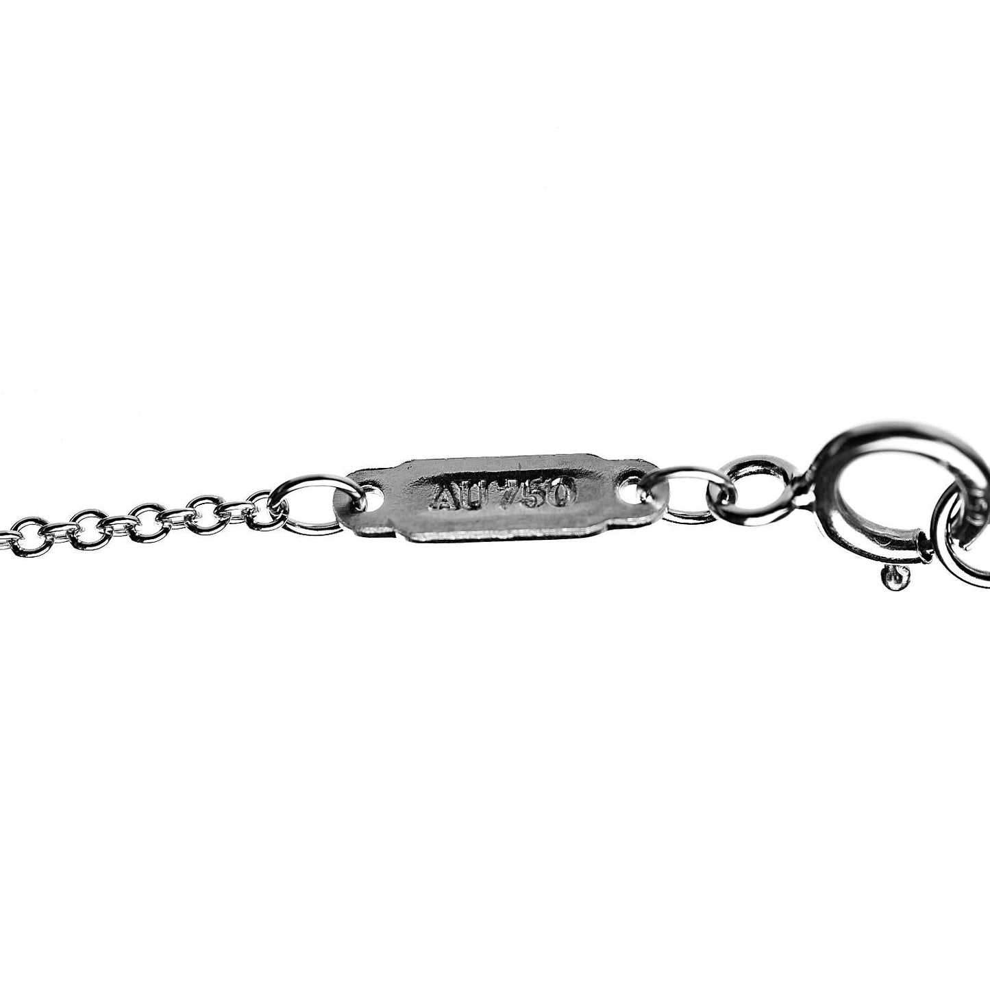 18K White Gold Small T Smile Pendant Necklace