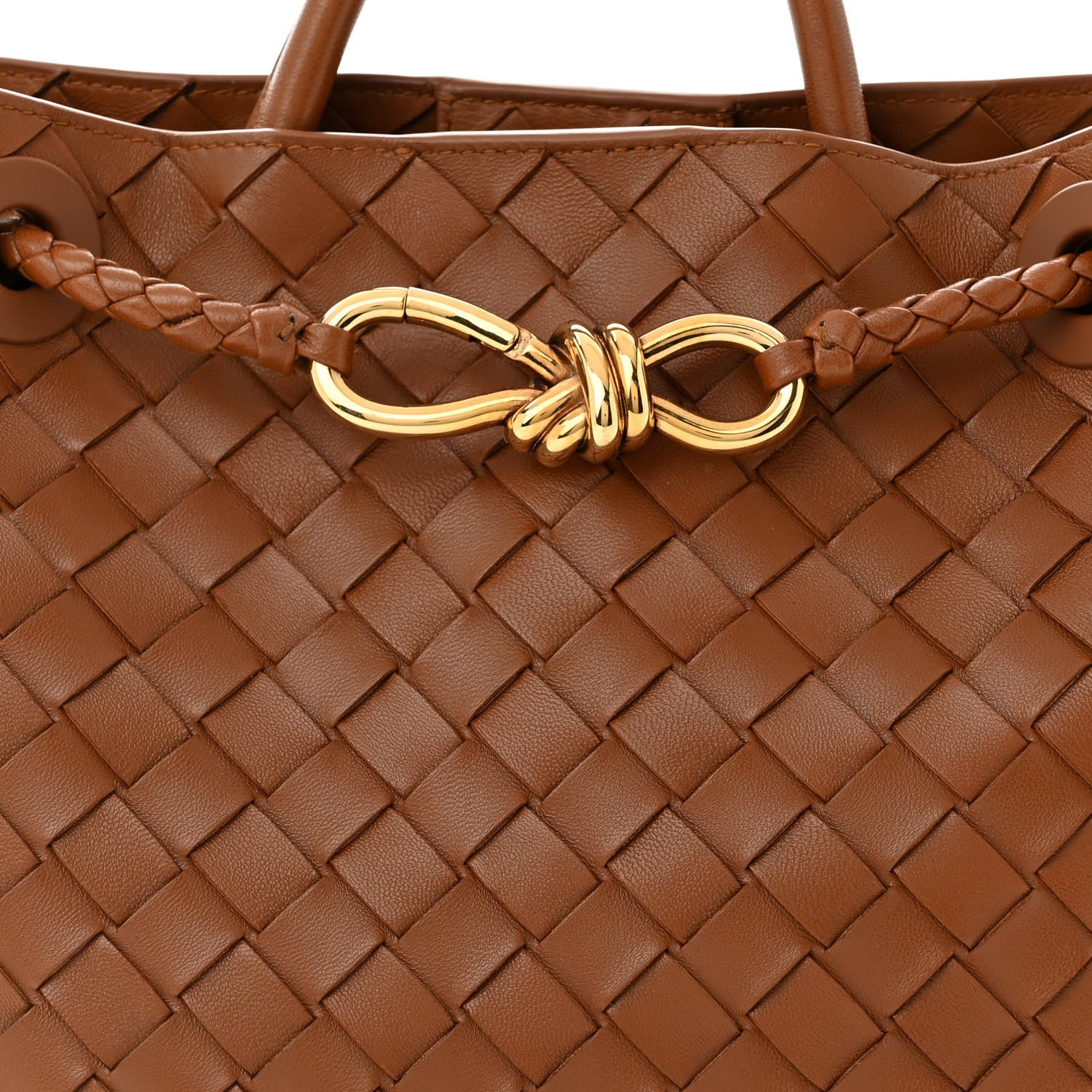 Bottega Veneta Nappa Intrecciato Small Andiamo Shoulder Bag Cognac 7 of 9