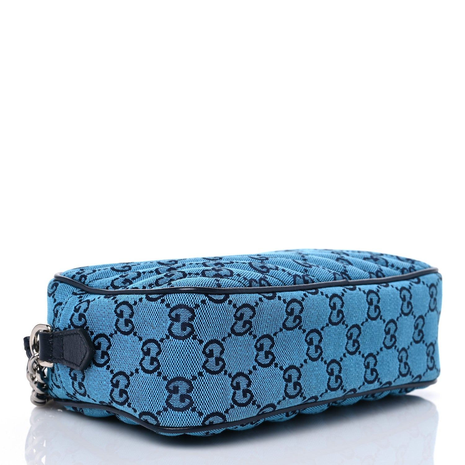 Gucci Monogram Multicolor Matelasse Diagonal Small GG Marmont Chain Shoulder Bag Light Blue 4 of 8