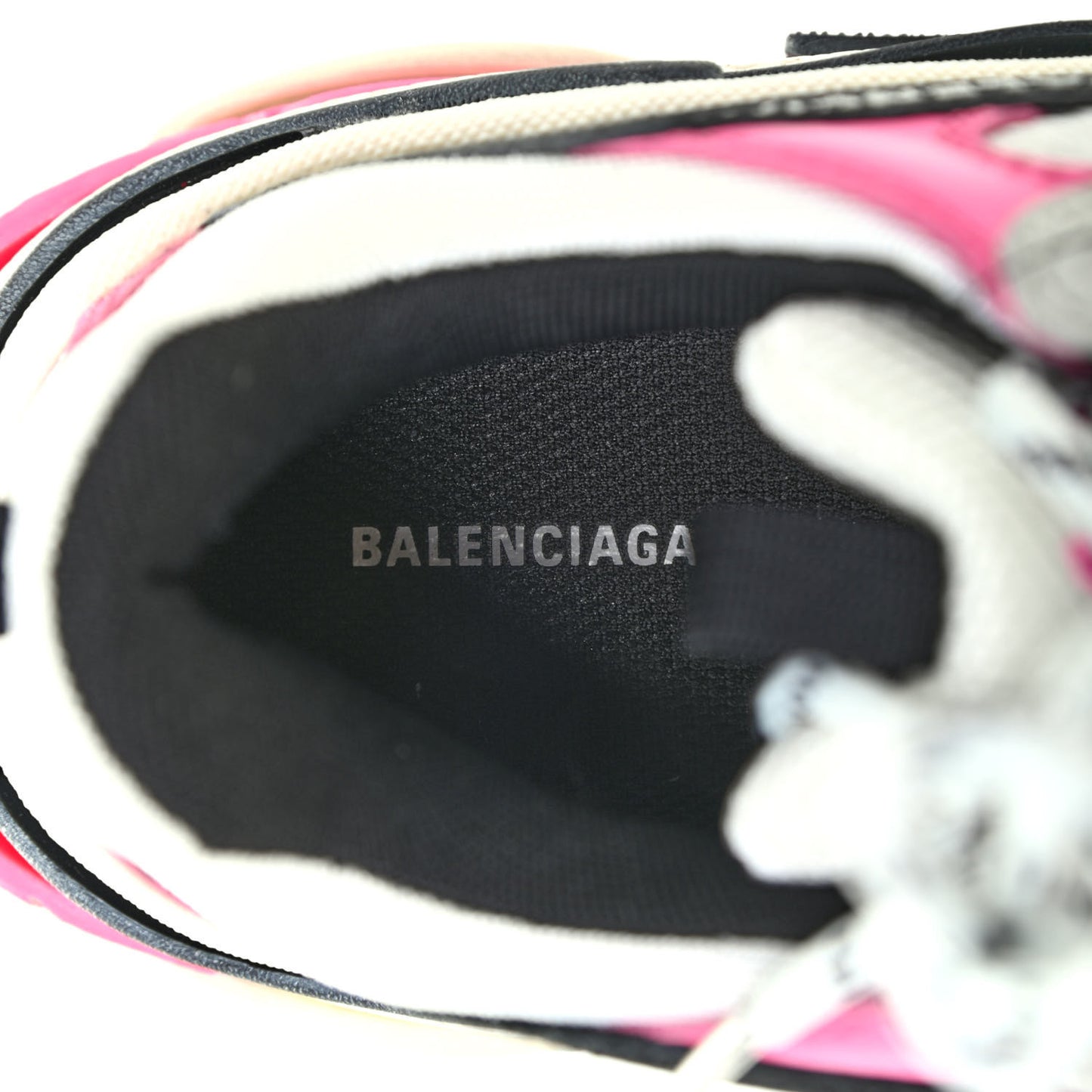 Fabric Mesh Womens Triple S Sneakers 40 Rose Fluo Black White