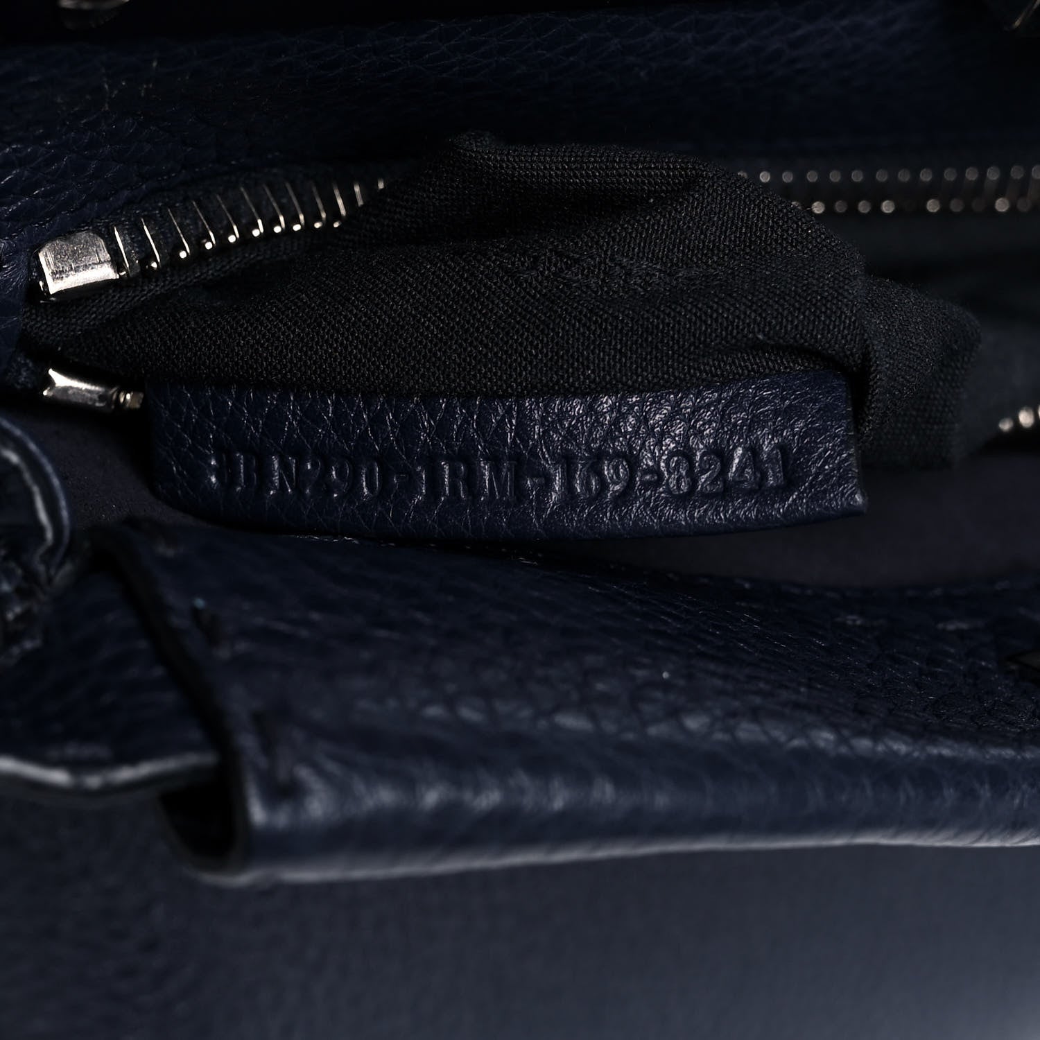 Fendi Cuoio Romano Selleria Medium Peekaboo Iconic Satchel Blue Notte 9 of 17