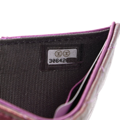 Chanel Iridescent Lambskin Small Quilted Flap Wallet Purple 7 of 7