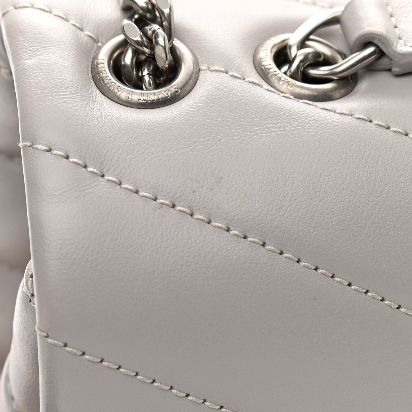 Calfskin Y Quilted Monogram Small Loulou Chain Satchel Granite