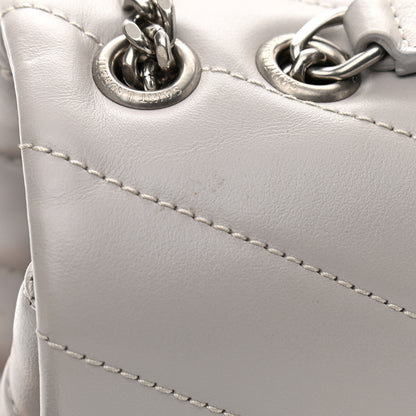Saint Laurent Calfskin Y Quilted Monogram Small Loulou Chain Satchel Granite 11 of 11