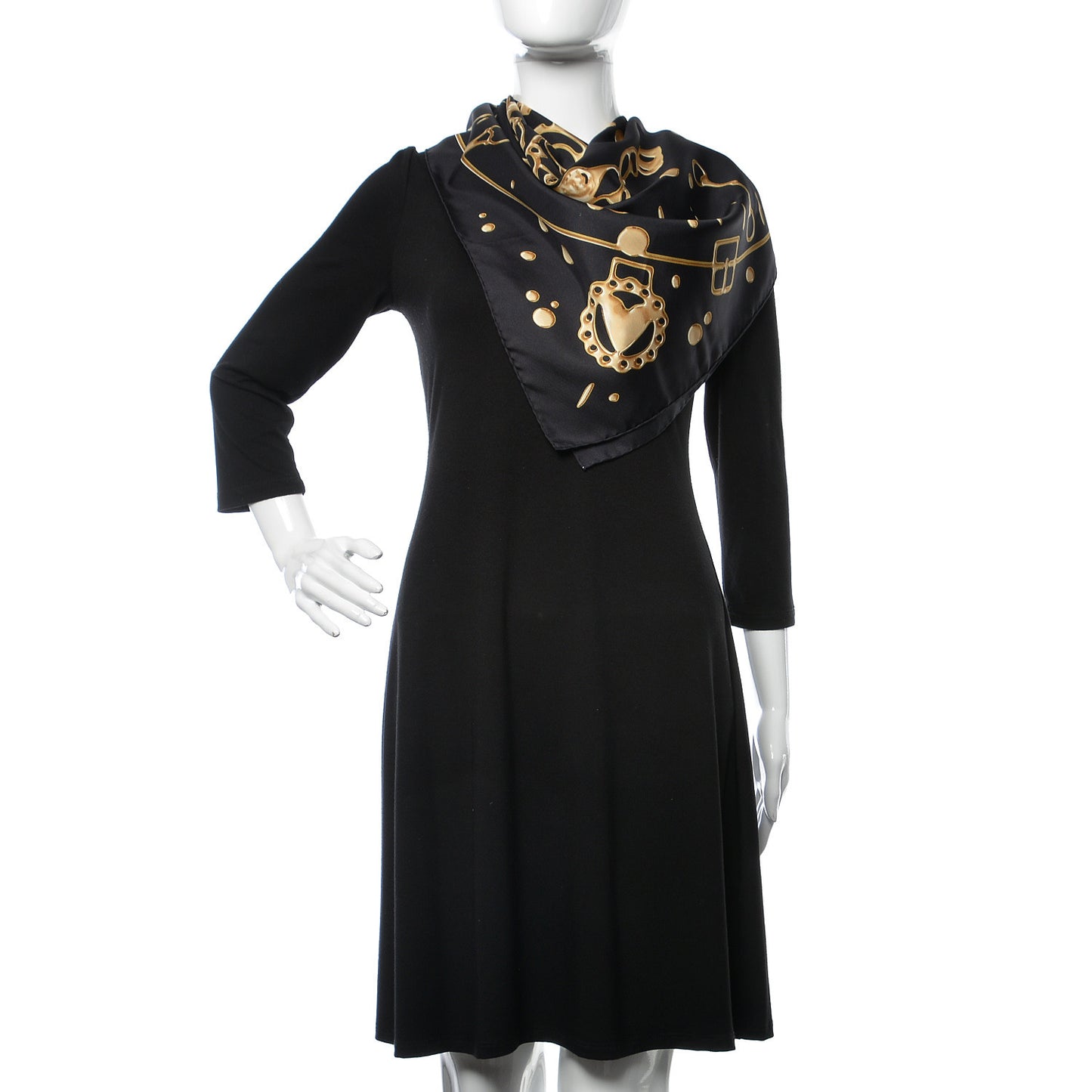 Silk Cheval Fusion Scarf 90 Black Dore