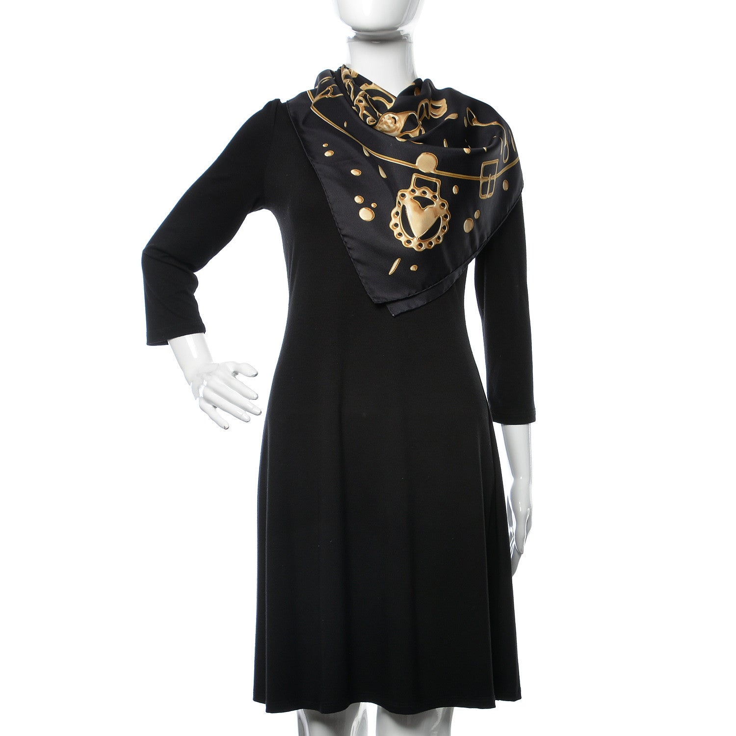 Hermes Silk Cheval Fusion Scarf 90 Black Dore 2 of 4