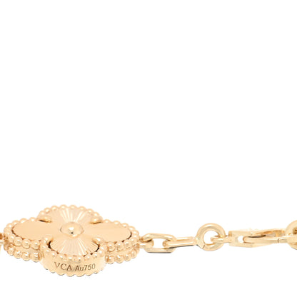 Van Cleef & Arpels 18K Yellow Gold 5 Motifs Guilloche Vintage Alhambra Bracelet 3 of 4