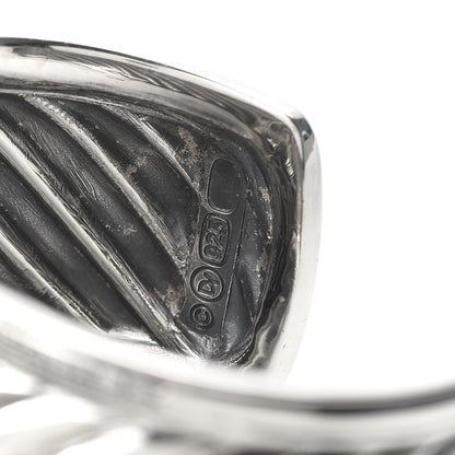 David Yurman Sterling Silver Diamond 41mm Sculpted Cable Cuff Bracelet 4 of 4