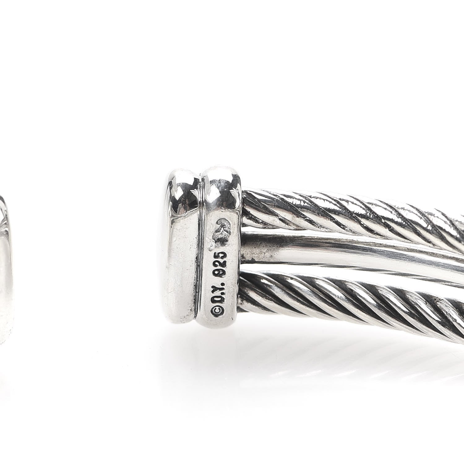 David Yurman Sterling Silver Diamond 7mm Crossover X Bracelet 4 of 4