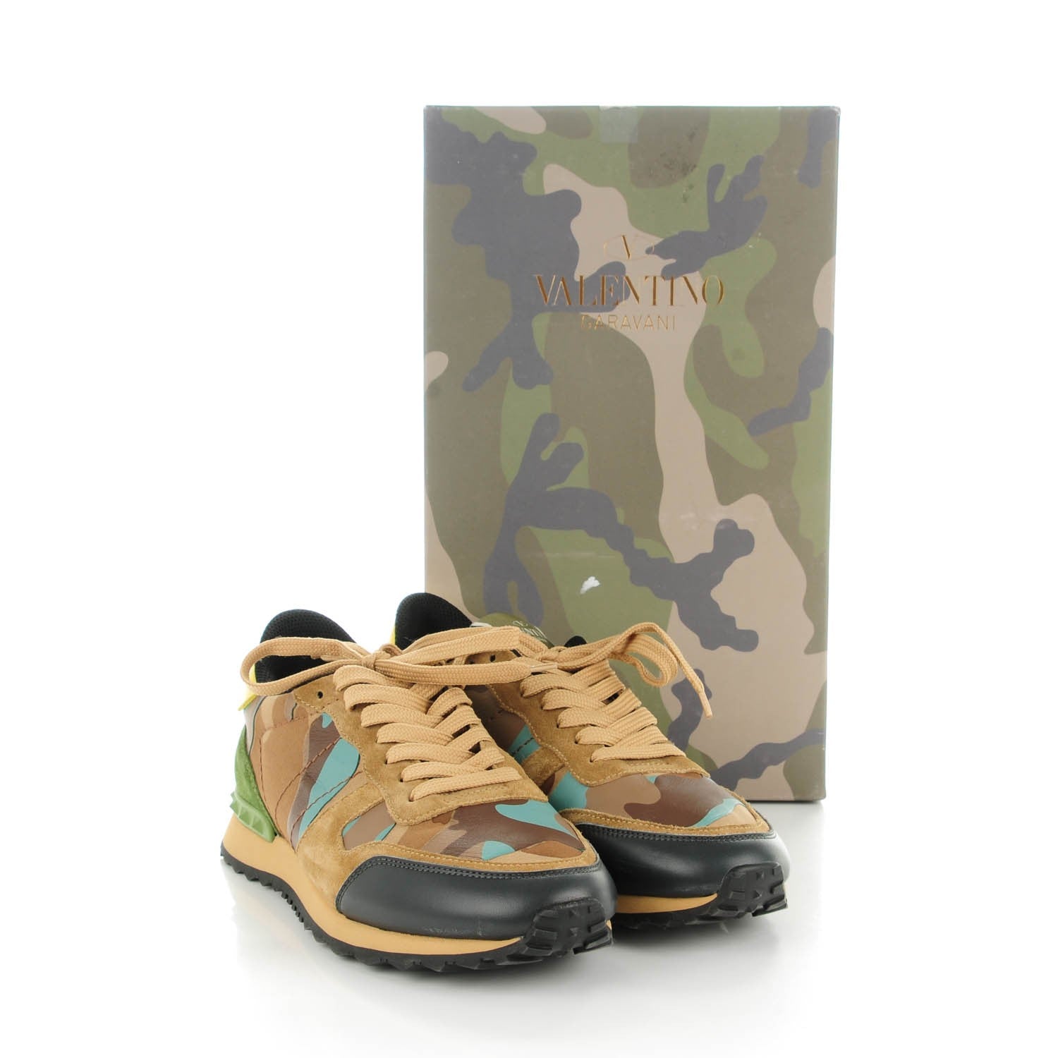 Valentino Garavani Nappa Suede Camouflage Womens Rockrunner Sneakers 41 Multicolor 7 of 7