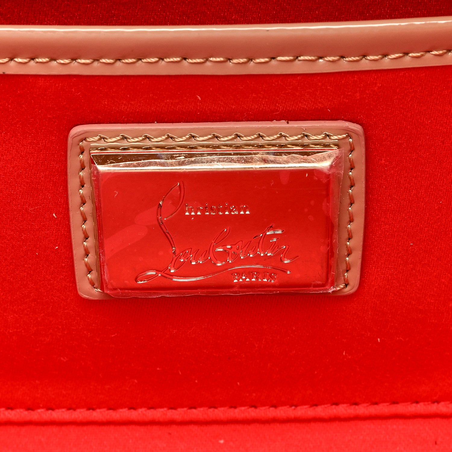 Christian Louboutin Patent So Kate Baguette Clutch Nude 6 of 8