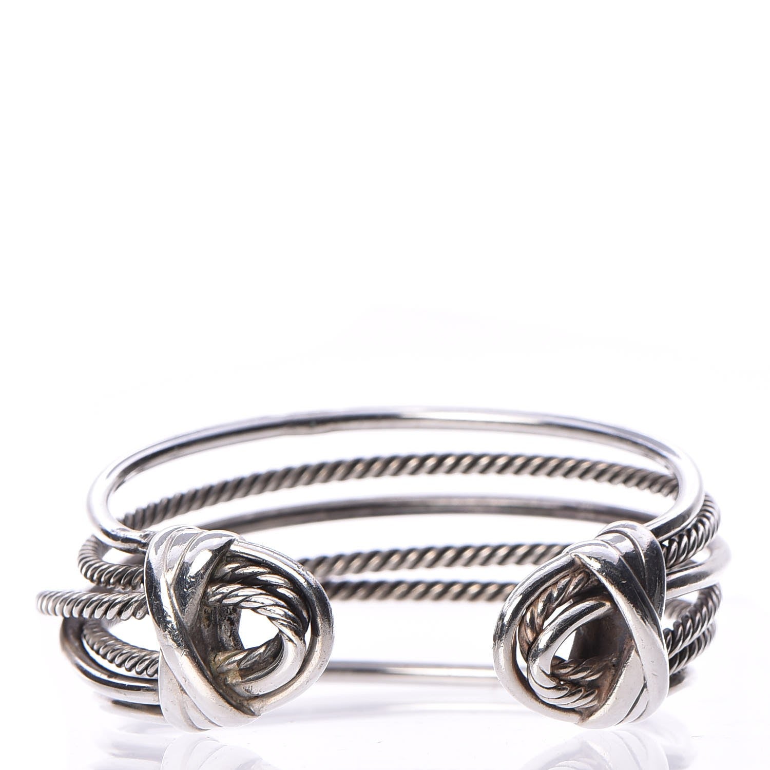 David Yurman Sterling Silver Narrow Crossover Cuff Bracelet 3 of 4