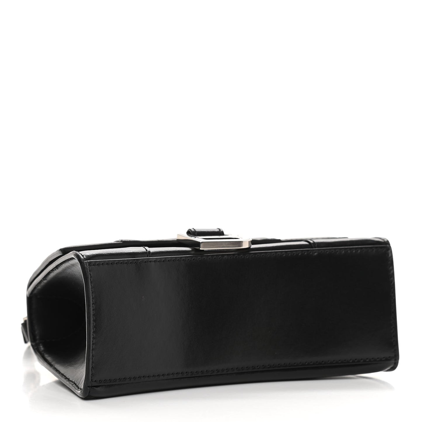 Box Calfskin Graffiti Logo Hourglass Top Handle Bag XS Black Silver