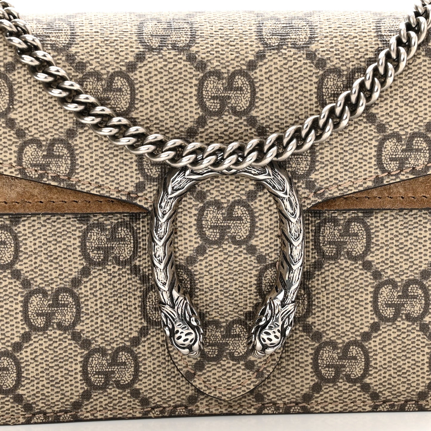 GG Supreme Monogram Super Mini Dionysus Shoulder Bag Taupe