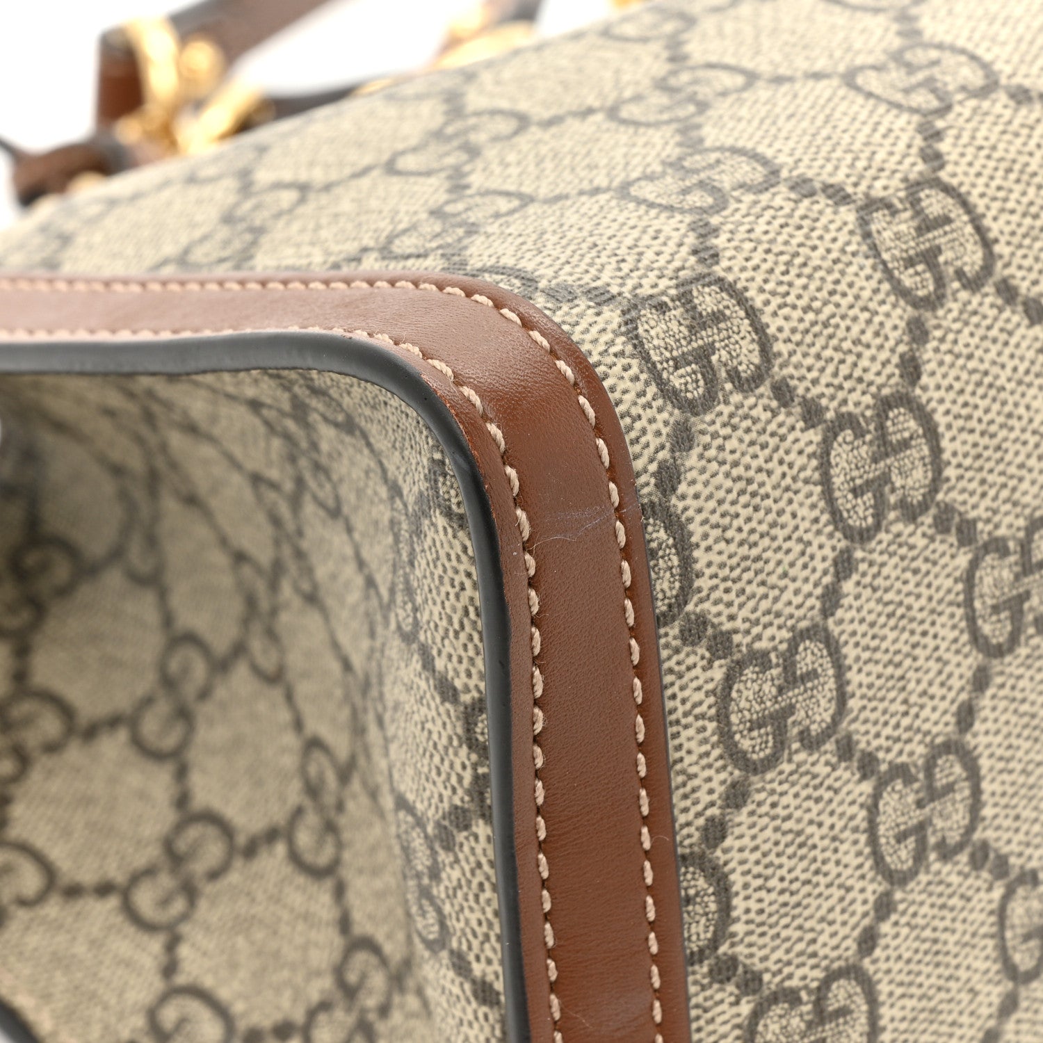 Gucci GG Supreme Monogram Calfskin Small Padlock Tote Beige Ebony Tuscany 14 of 17