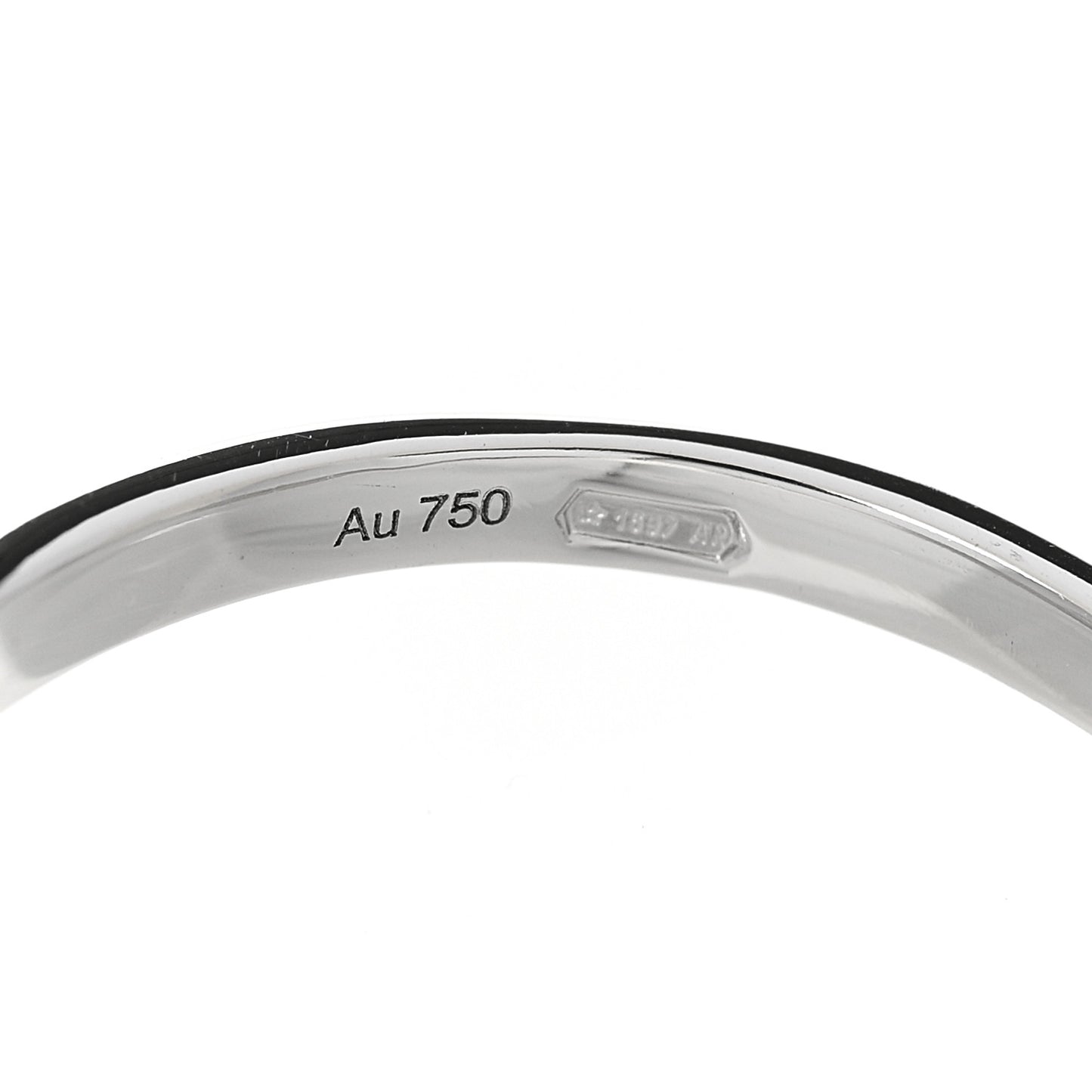 18K White Gold Diamond Heart Band Ring 54 6.75