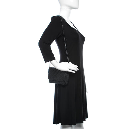 Chanel Crumpled Calfskin Quilted Wallet On Chain WOC So Black 2 of 11