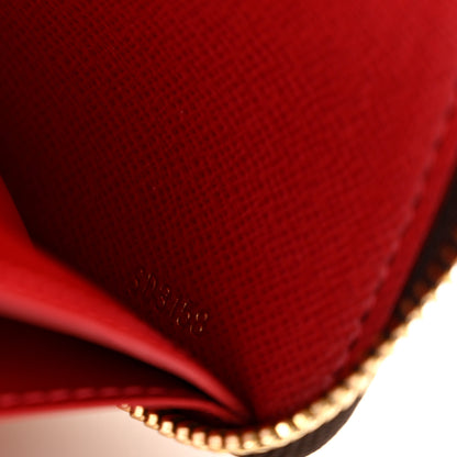 Louis Vuitton Damier Ebene Clemence Wallet Cherry 7 of 10