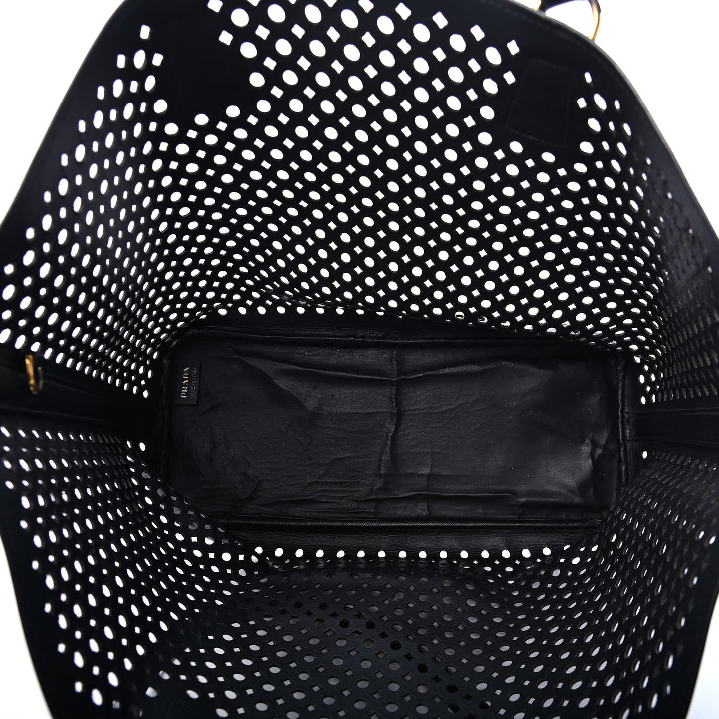 Saffiano Perforated Tote Black