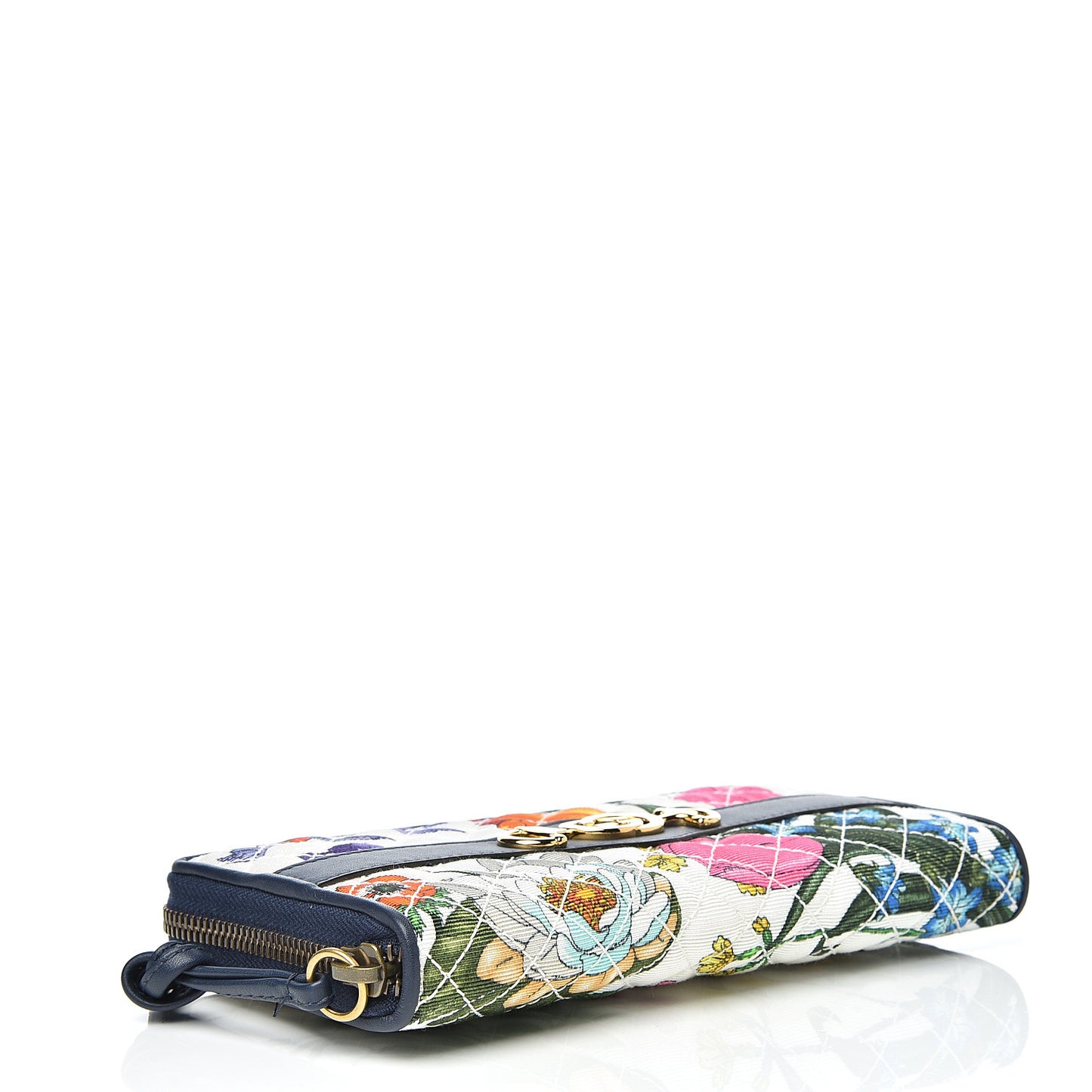 Canvas Flora Floral Trapuntata Zumi Zip Around Wallet Great White Multicolor Blue Agata