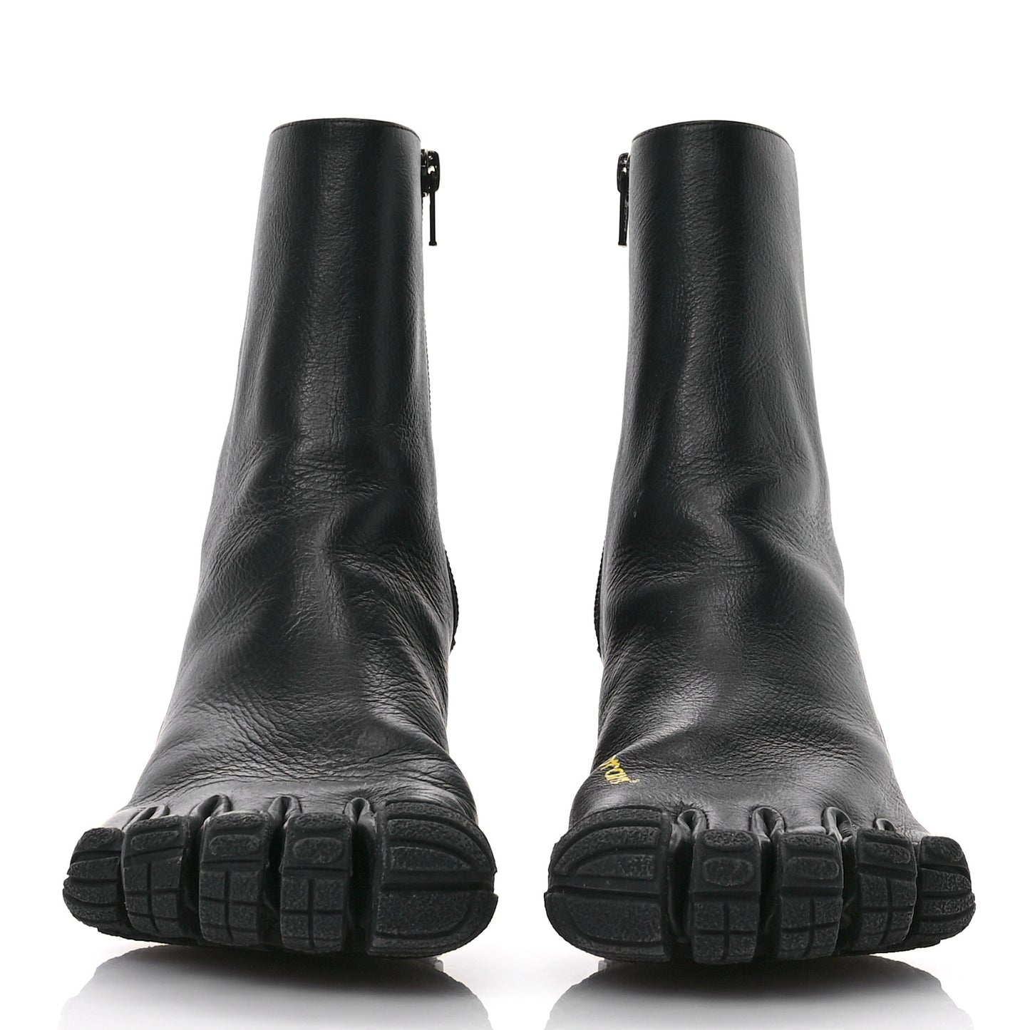 Soft Leather Toe Suspension Booties 39 Black