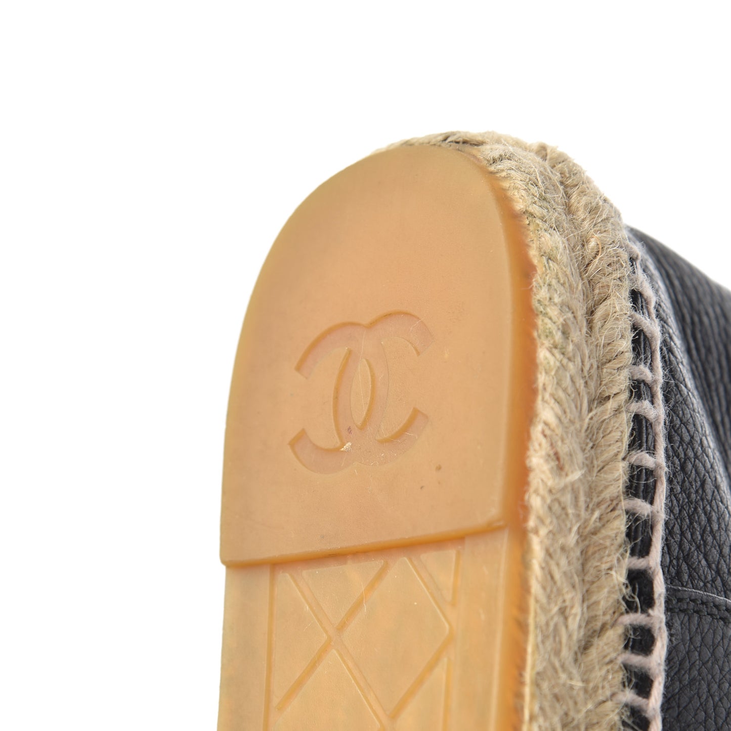 Grained Calfskin CC Espadrilles 39 Black