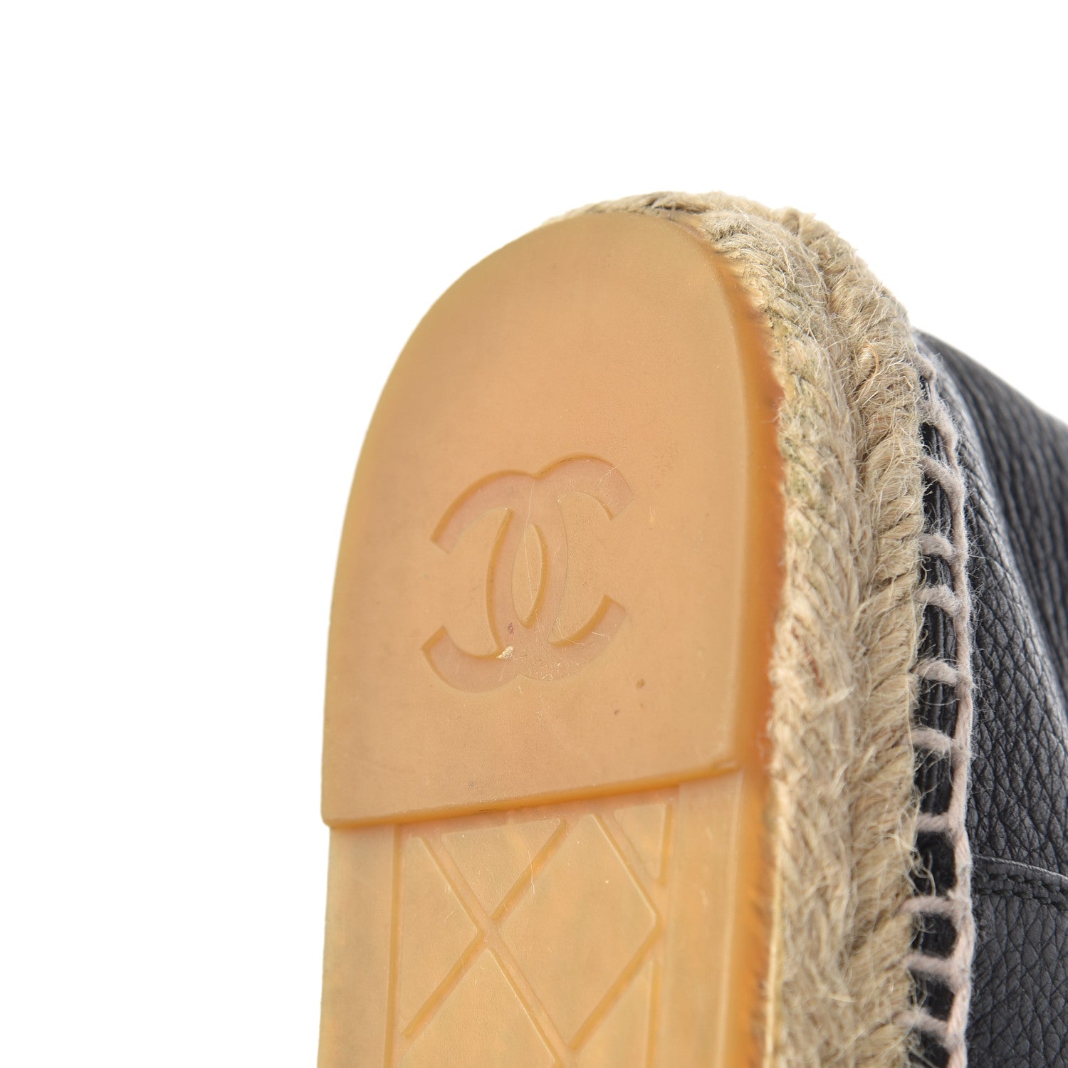 Chanel Grained Calfskin CC Espadrilles 39 Black 10 of 22