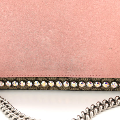 Gucci GG Supreme Monogram Suede Crystal Medium Dionysus Shoulder Bag Beige Ebony Light Peonia 12 of 13