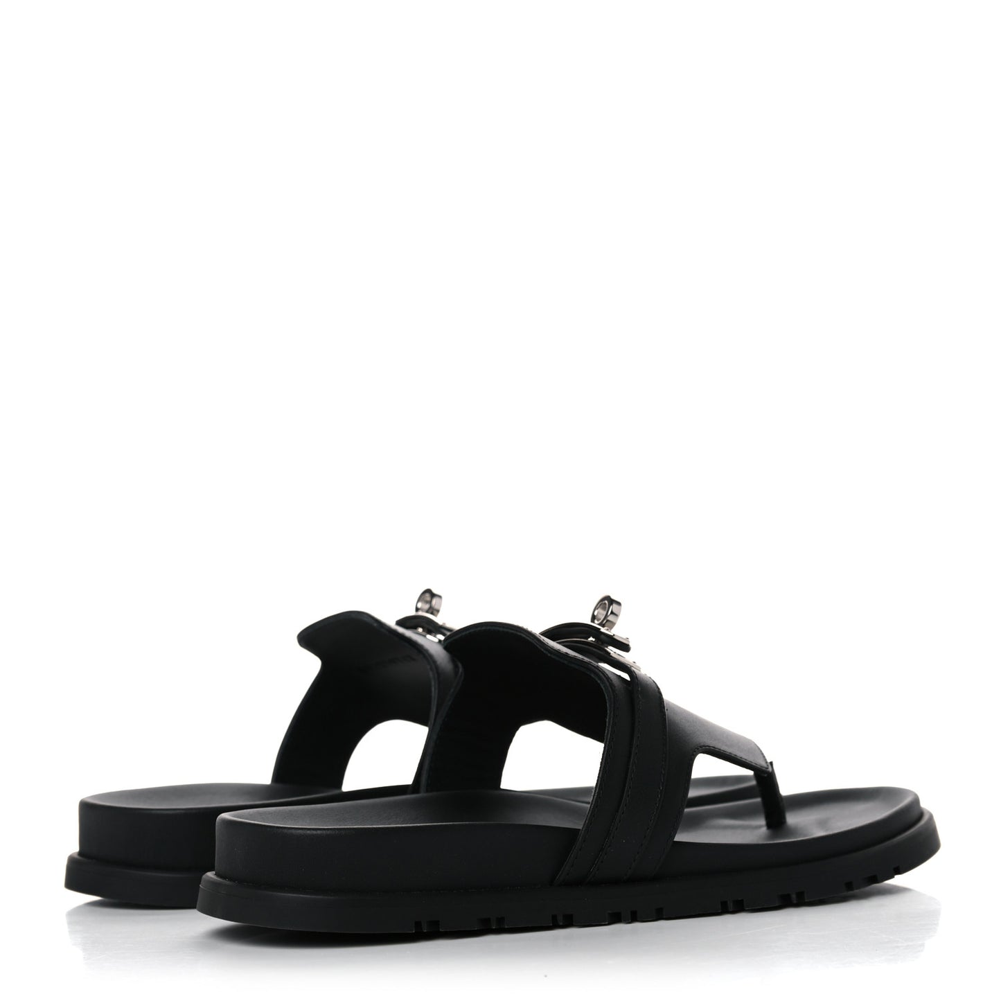 Calfskin Womens Empire Sandals 38.5 Black