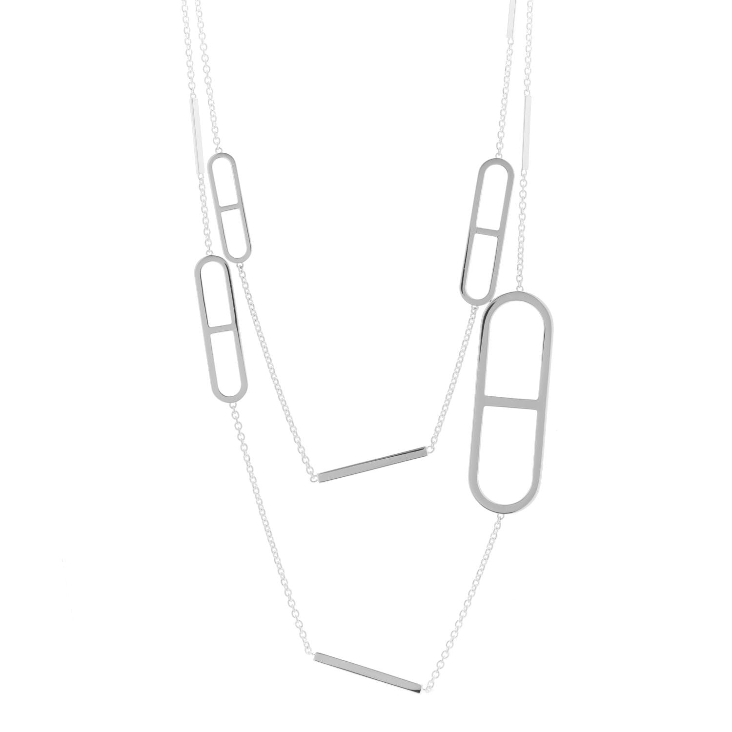 Hermes Sterling Silver Ever Chaine d'Ancre Long Necklace 120 1 of 6