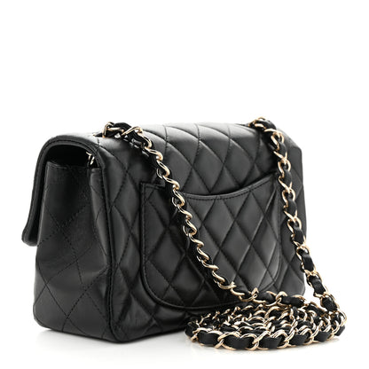 Chanel Lambskin Quilted Mini Rectangular Flap Black 3 of 11