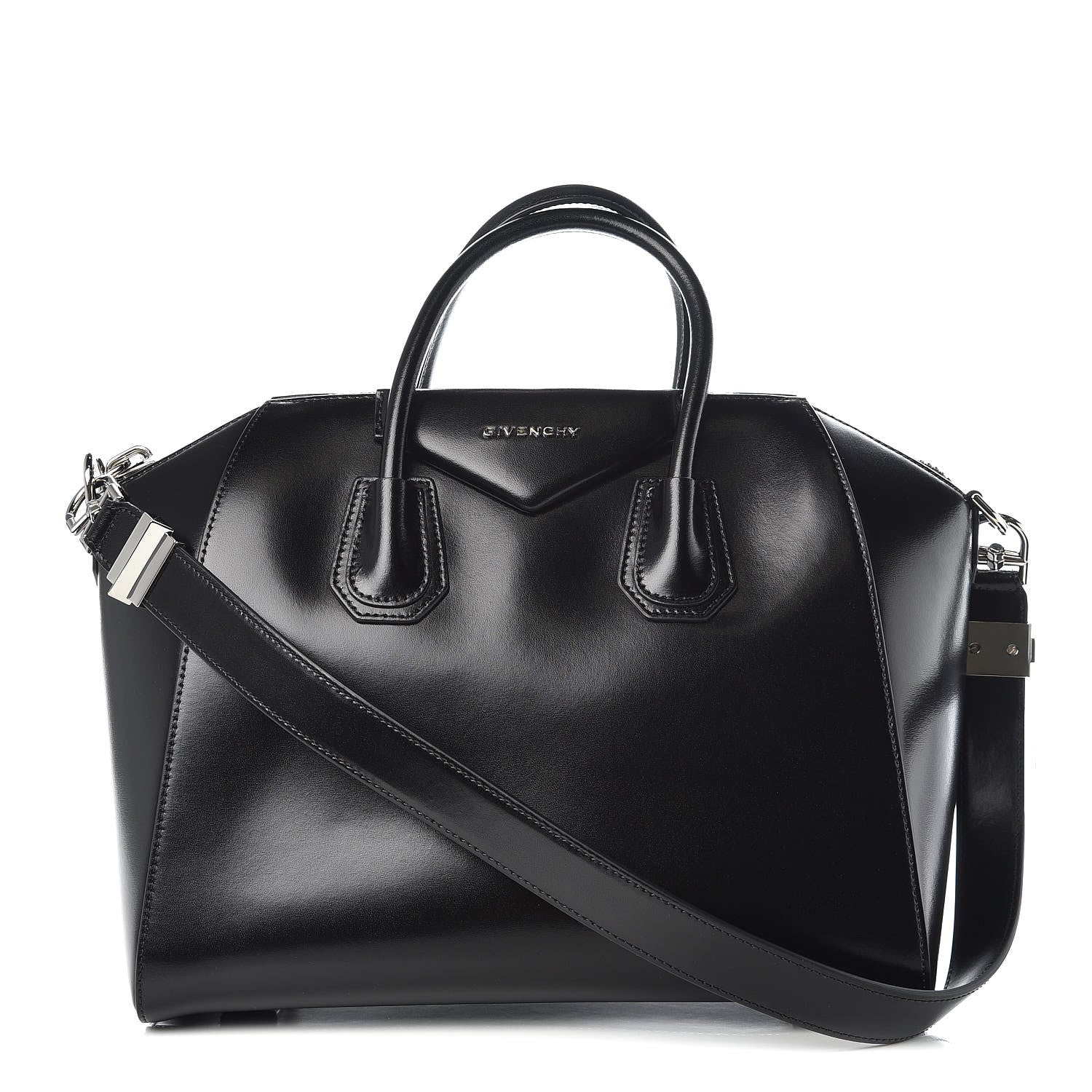 Givenchy Shiny Lord Calfskin Medium Antigona Black 1 of 15