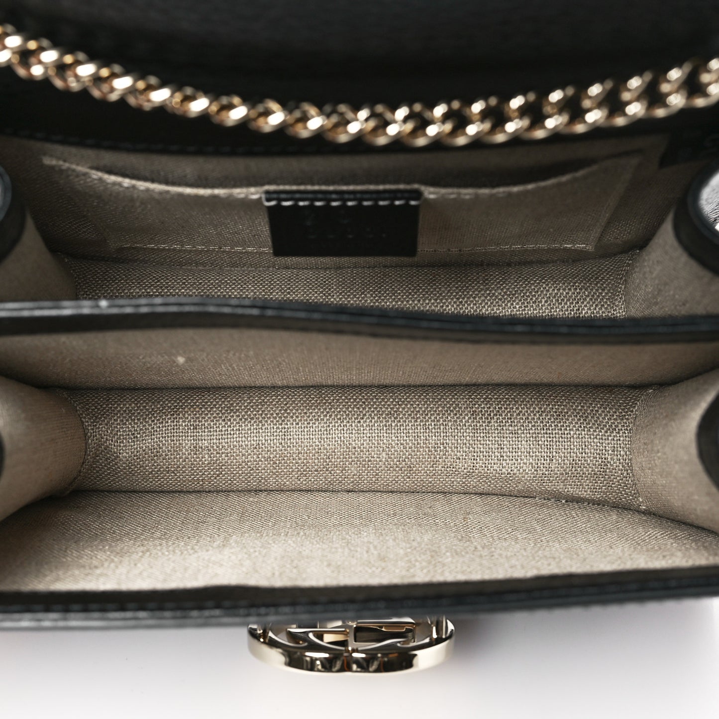 Dollar Calfskin Small Interlocking G Shoulder Bag Black