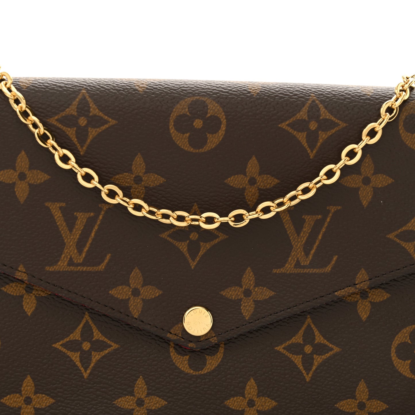 Monogram Pochette Felicie Chain Wallet Fuchsia