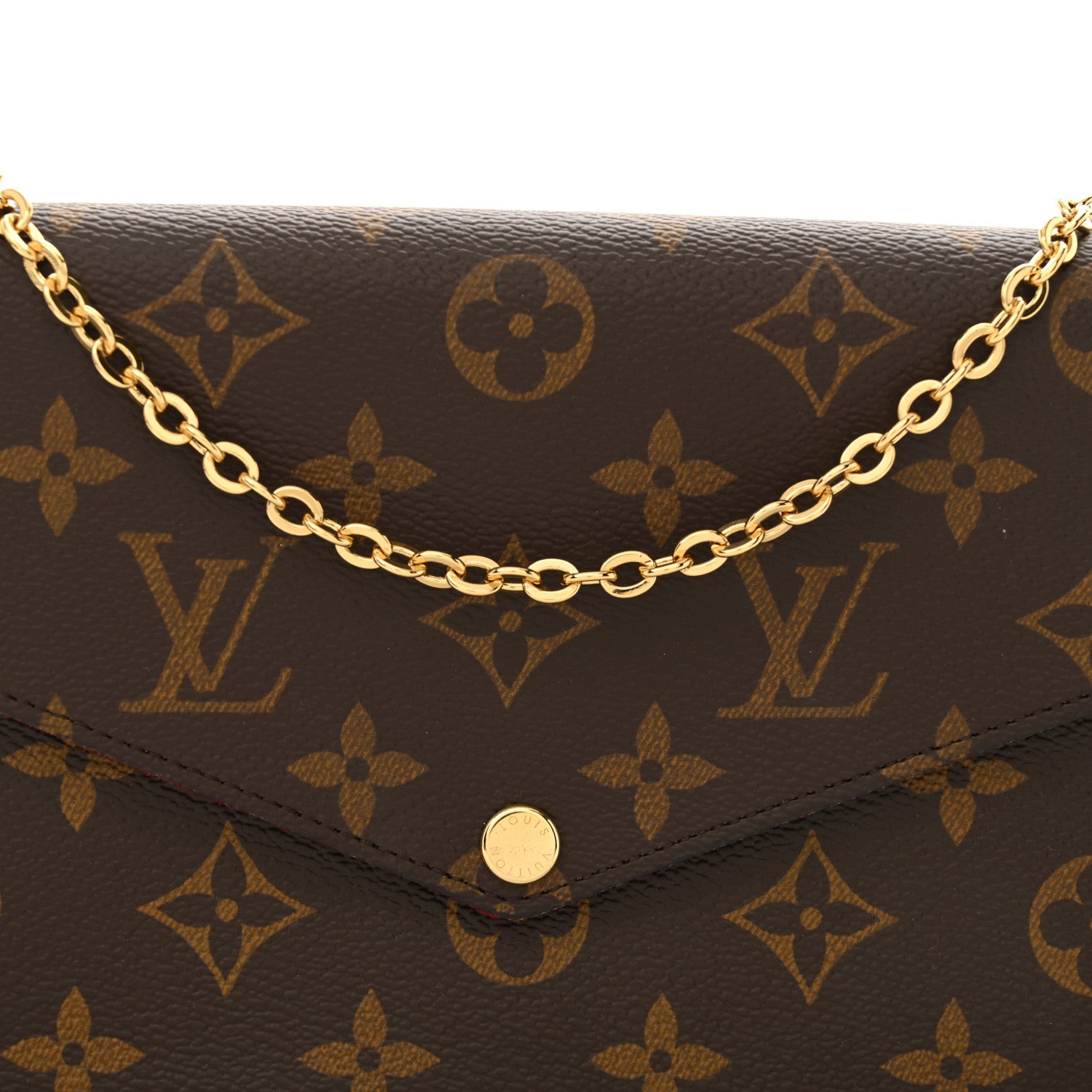 Louis Vuitton Monogram Pochette Felicie Chain Wallet Fuchsia 8 of 11