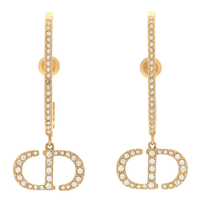 Christian Dior Crystal 30 Montaigne Dangle Earrings Gold 1 of 5