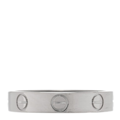 Cartier 18K White Gold 3.5mm LOVE Wedding Band Ring 51 5.75 3 of 4