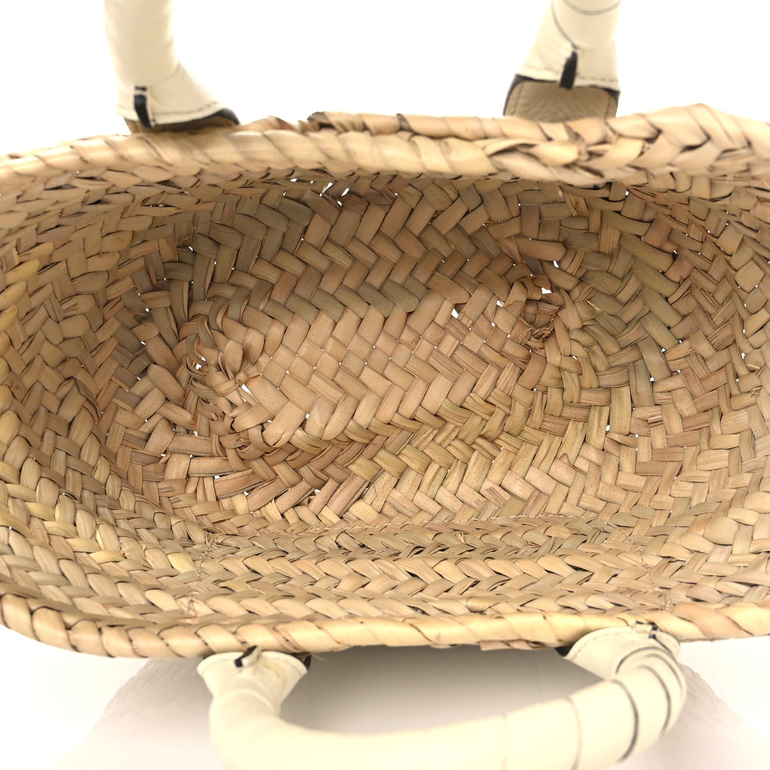 Chloe Raffia Small Grain Calfskin Mini Marcie Basket White 4 of 6