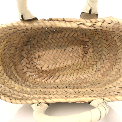 Chloe Raffia Small Grain Calfskin Mini Marcie Basket White 4 of 6