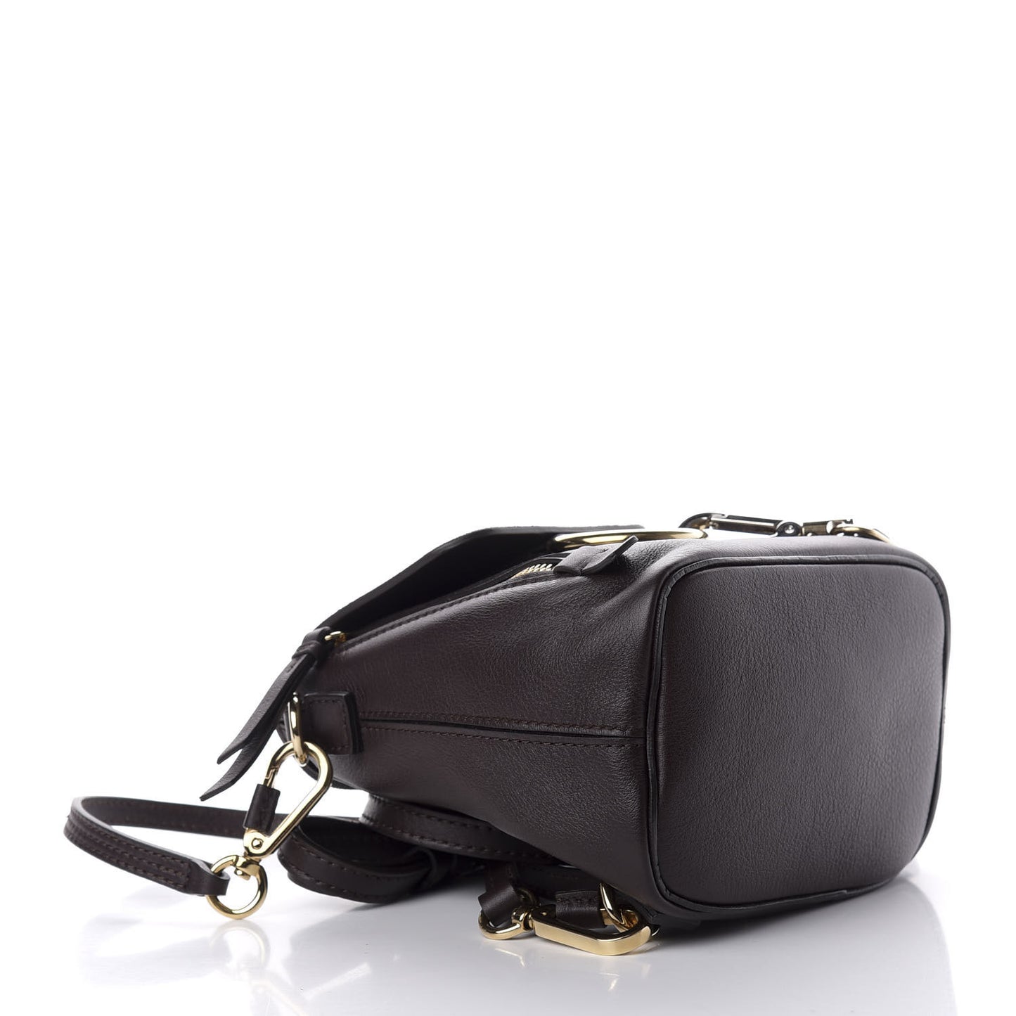 Suede Calfskin Mini Faye Backpack Carbon Brown