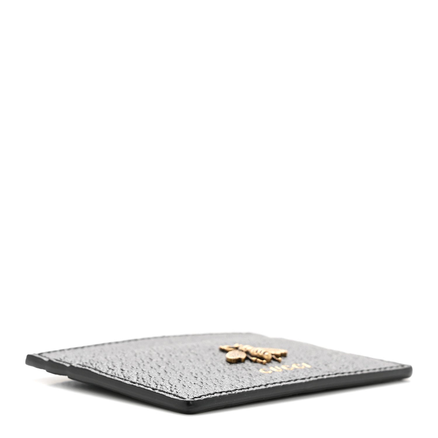 Gucci Pebbled Calfskin Animalier Card Holder Black 4 of 7