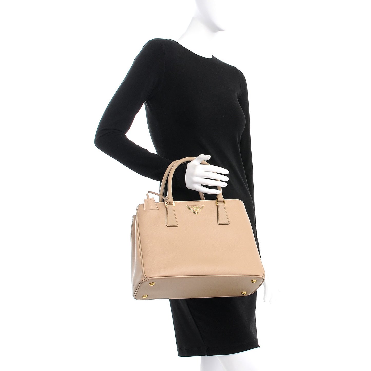 Saffiano Lux Medium Tote Sabbia