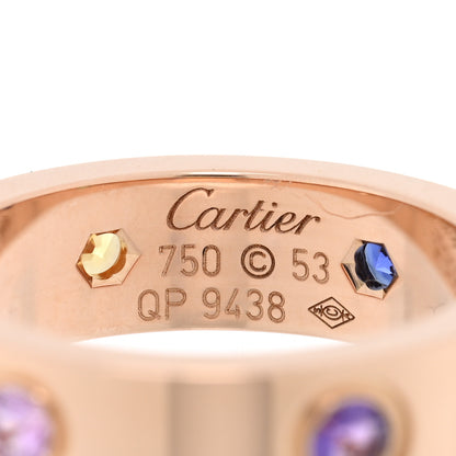 Cartier 18K Pink Gold Sapphire Garnet Amethyst 5.5mm LOVE Ring 53 6.25 4 of 5