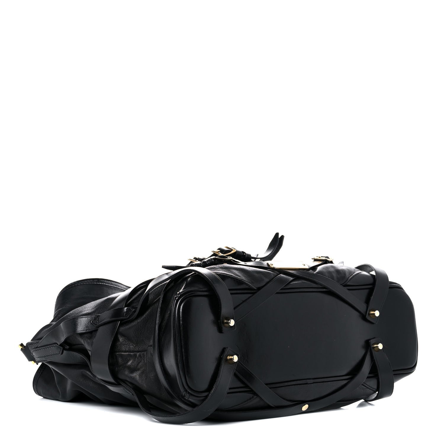 Burberry Soft Lambskin Bridle Calfskin Medium Gosford Hobo Black 4 of 26