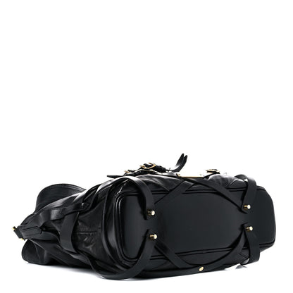 Burberry Soft Lambskin Bridle Calfskin Medium Gosford Hobo Black 4 of 26