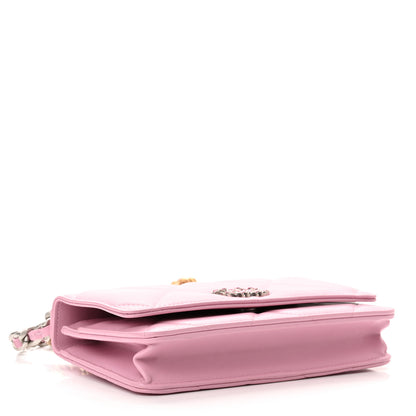Chanel Lambskin Quilted Chanel 19 Wallet On Chain WOC Dark Pink 4 of 10
