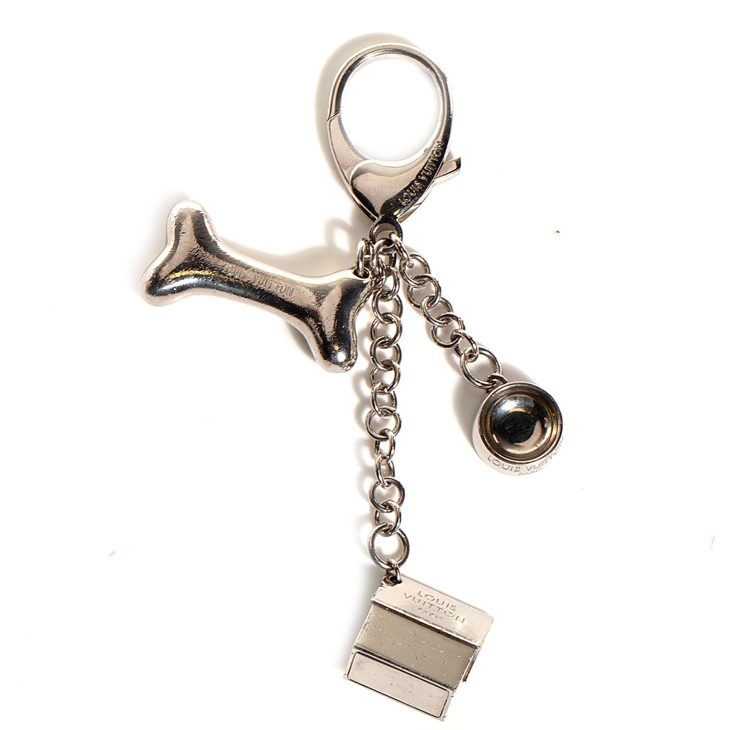 Louis Vuitton Baxter Dog Bag Charm Silver 1 of 4