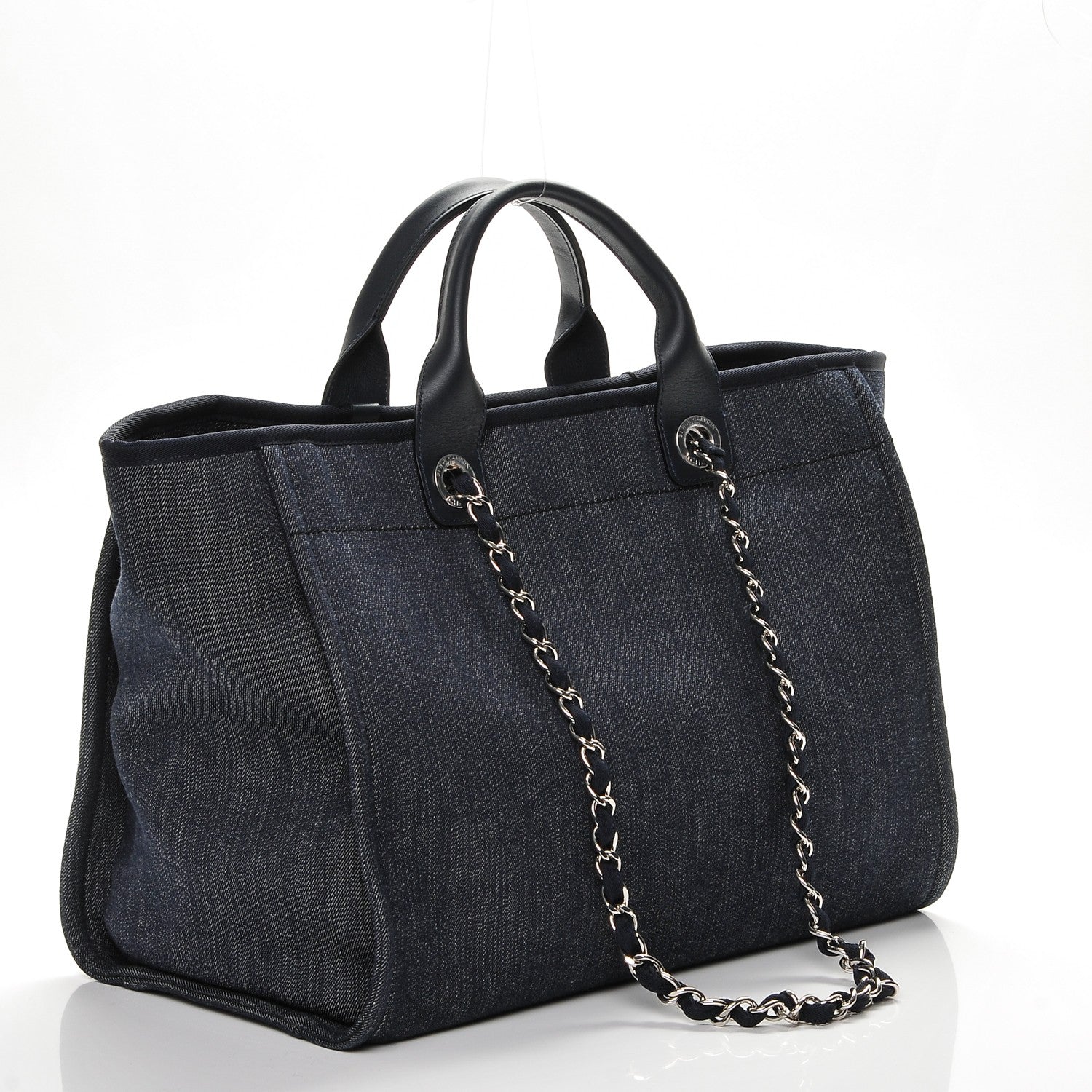 Chanel Canvas Large Deauville Tote Dark Blue 3 of 8
