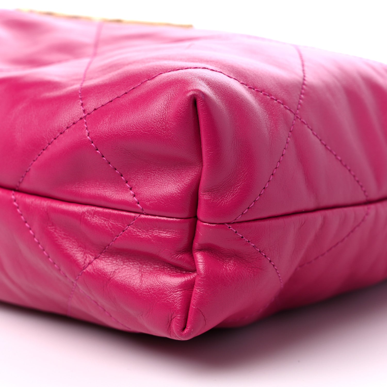 Chanel Shiny Calfskin Quilted Small Chanel 22 Fuchsia 10 of 10