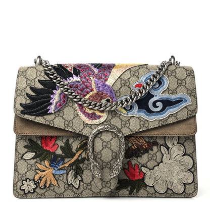 Gucci GG Supreme Monogram Embroidered Medium Dionysus Shoulder Bag Taupe 1 of 9